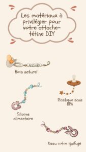 materiau attache tetine diy