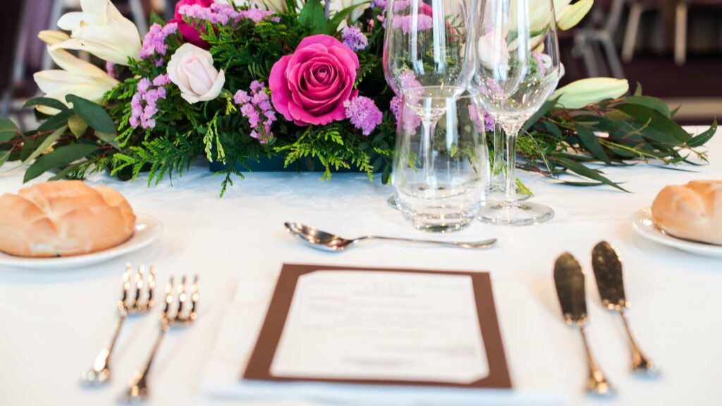 Le menu d'un mariage
